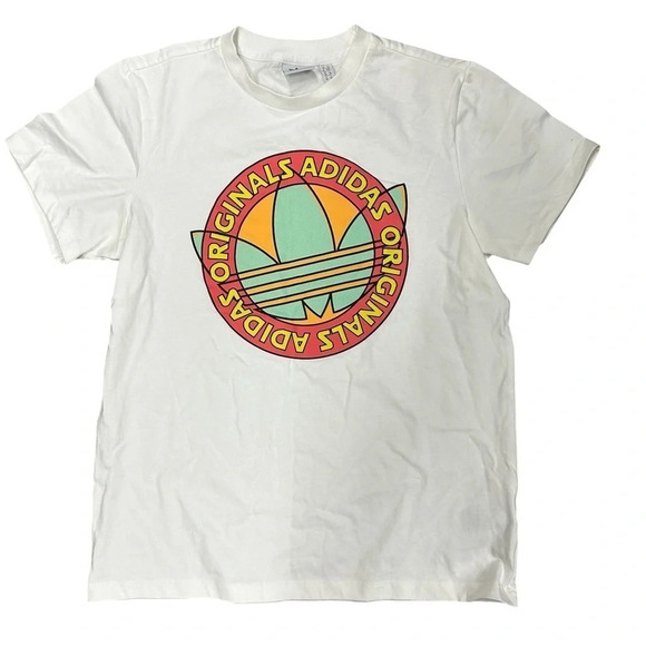 Adidas‎ Originals Boyfriend Summer Surf T-Shirt Small White EUC - Picture 1 of 4